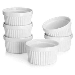 Set 6 Pocillos Ramekin Ceramica Blanco 6cm Cocina Horno