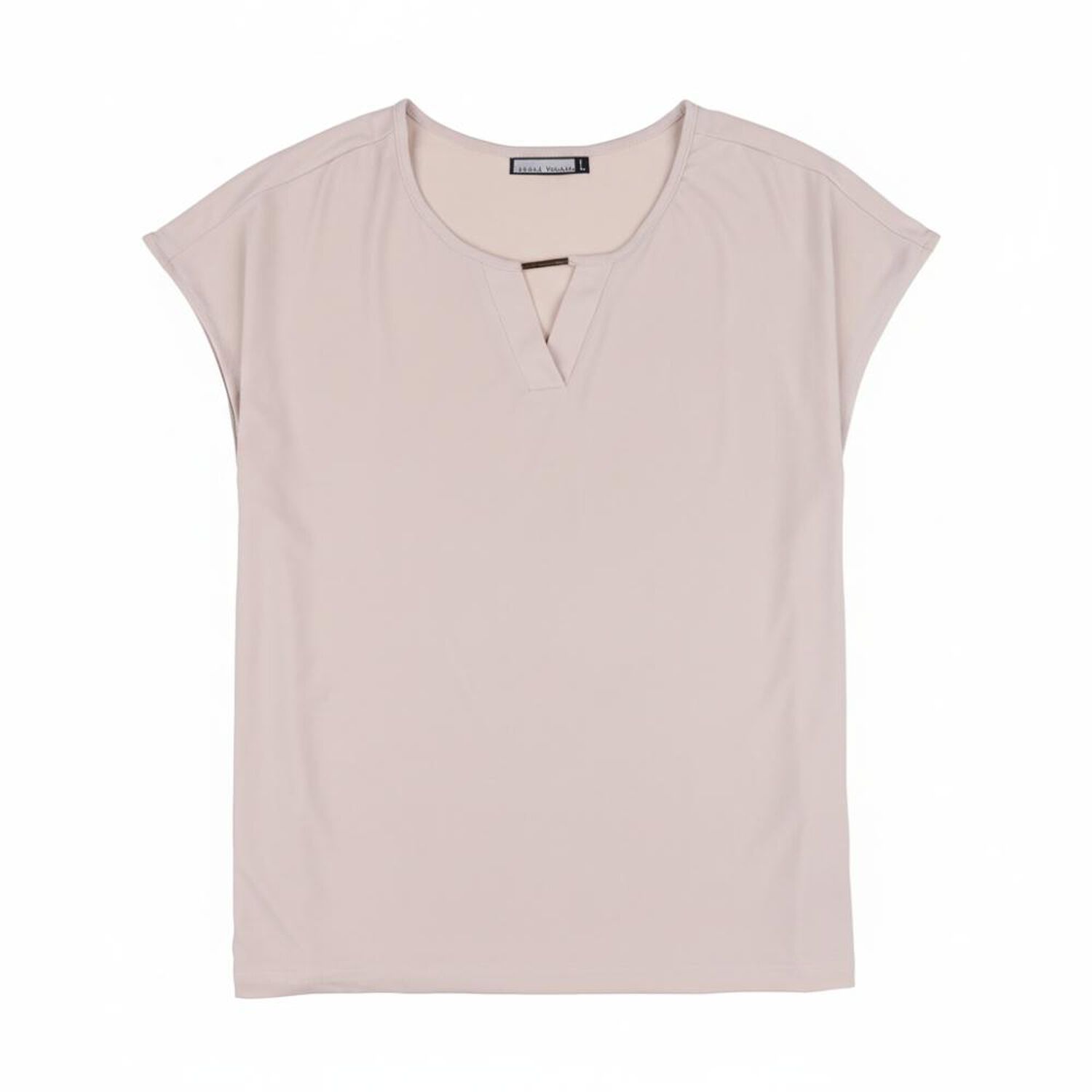 Polera Lisa Manga Corta Cuello V Mujer Lesage image number 0.0