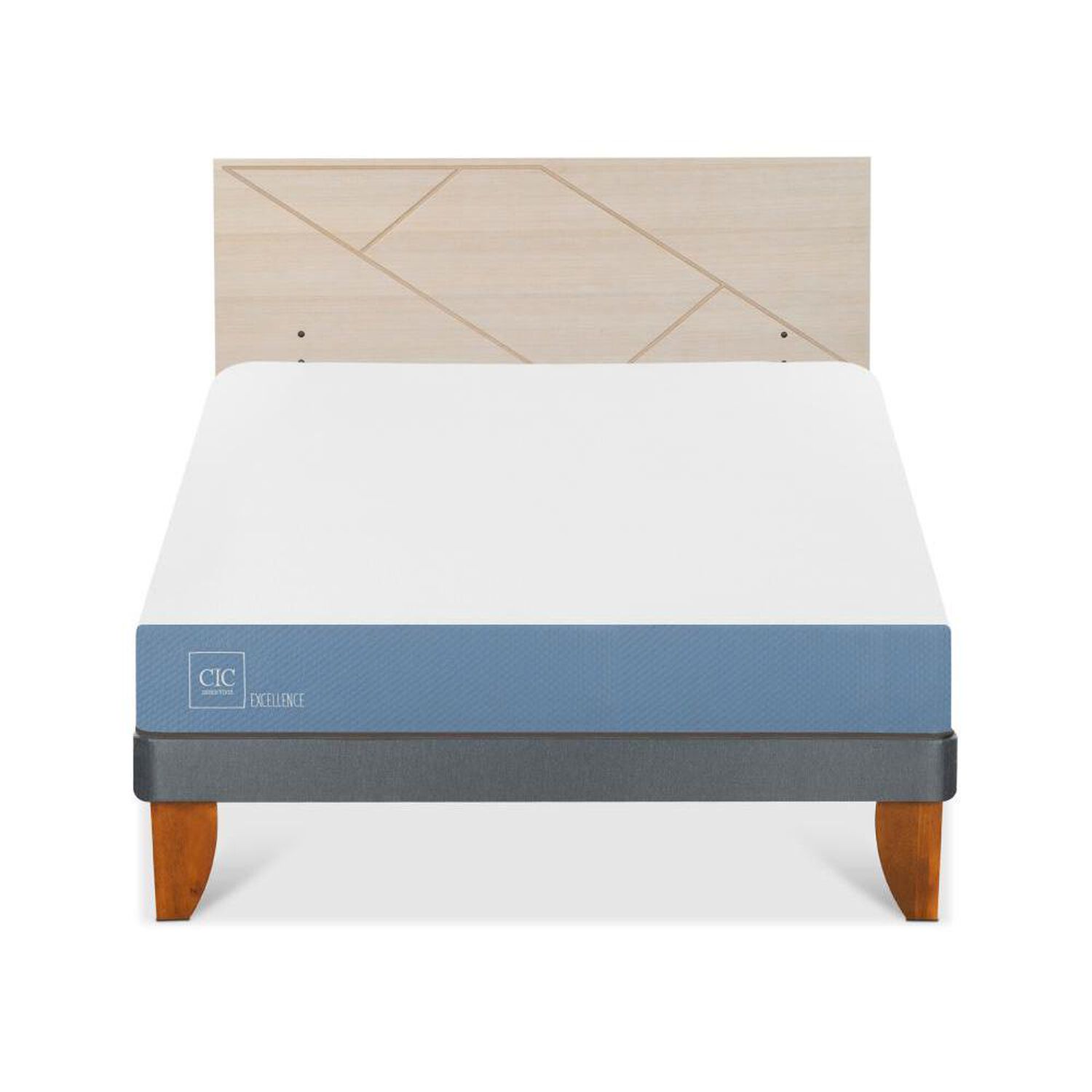 Cama Europea Cic Excellence / 2 Plazas / Base Normal + Respaldo image number 0.0