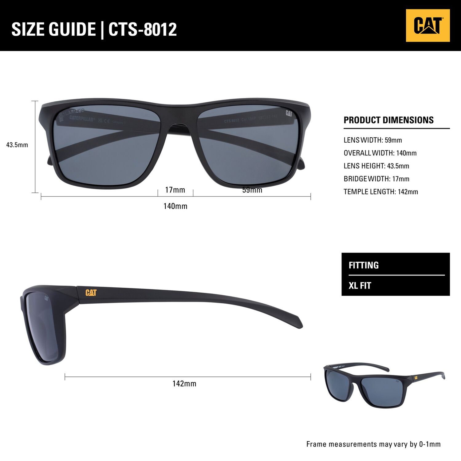 Lentes De Sol Polarizados Cat Cts-8012-108p Gris image number 2.0