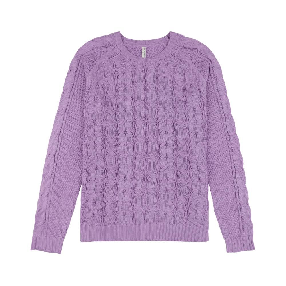 Sweater Trenzado Manga Larga Cuello Redondo Mujer Freedom image number 0.0