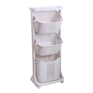 Organizador 3 Repisas Blanco Con Ruedas