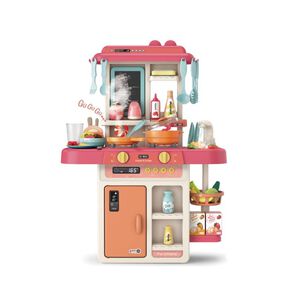 Juguete Cocina Interactiva 55pzas 63cm Agua Vapor Rosado Infantil
