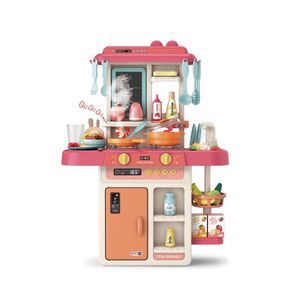Juguete Cocina Interactiva 55pzas 63cm Agua Vapor Rosado Infantil