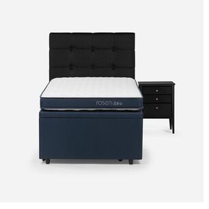 Boxet Rosen Upline / 1.5 Plazas / Base Normal + Set De Maderas Issey Grafito