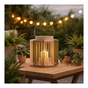 Farol Decorativo Cuerda R&uacute;stico Portavelas Terraza Living