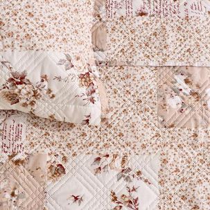 Quilt Andes Estampado Patchwork Beige 2 Plazas