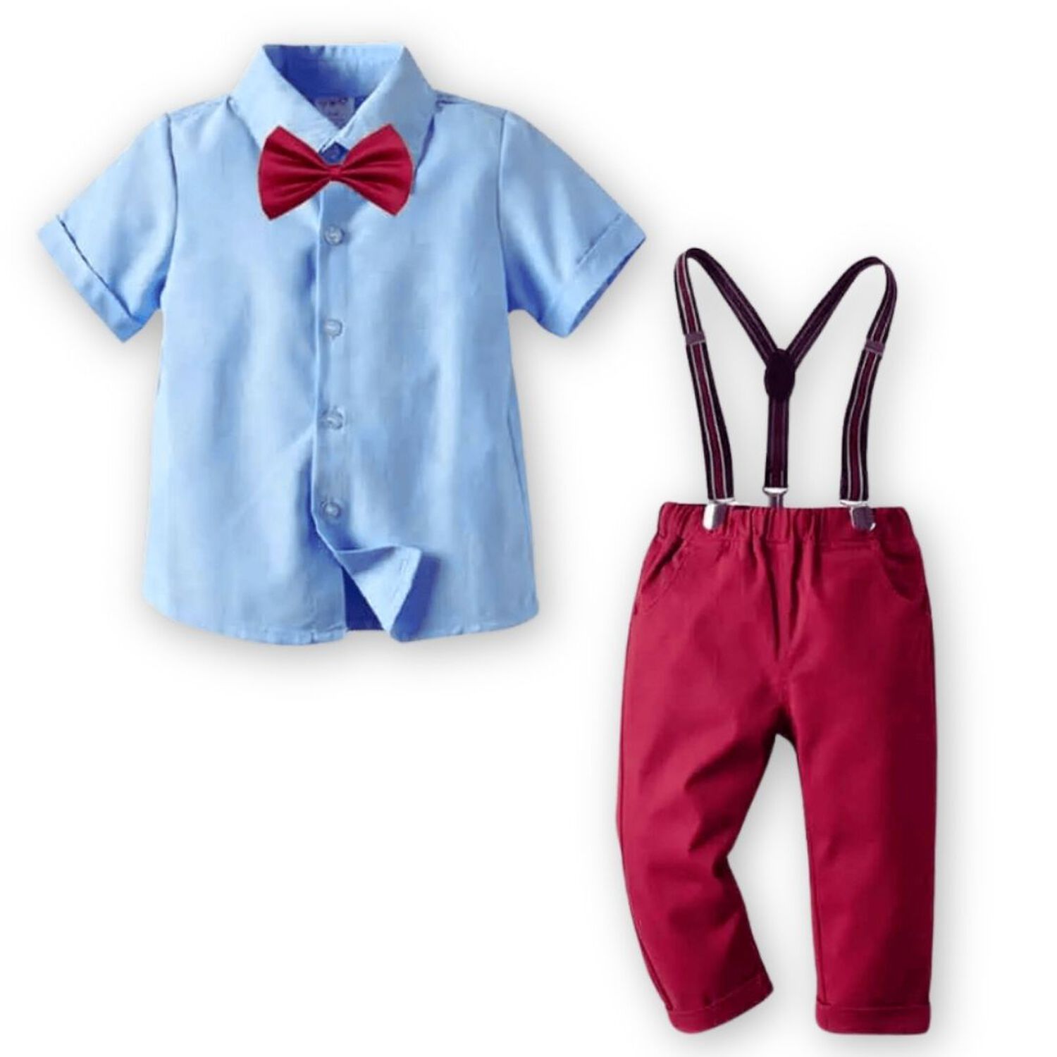 Conjunto De Vestir Con Pantal&oacute;n Y Tirantes Beb&eacute; Ni&ntilde;o 18 Meses A 4 A&ntilde;os image number 0.0