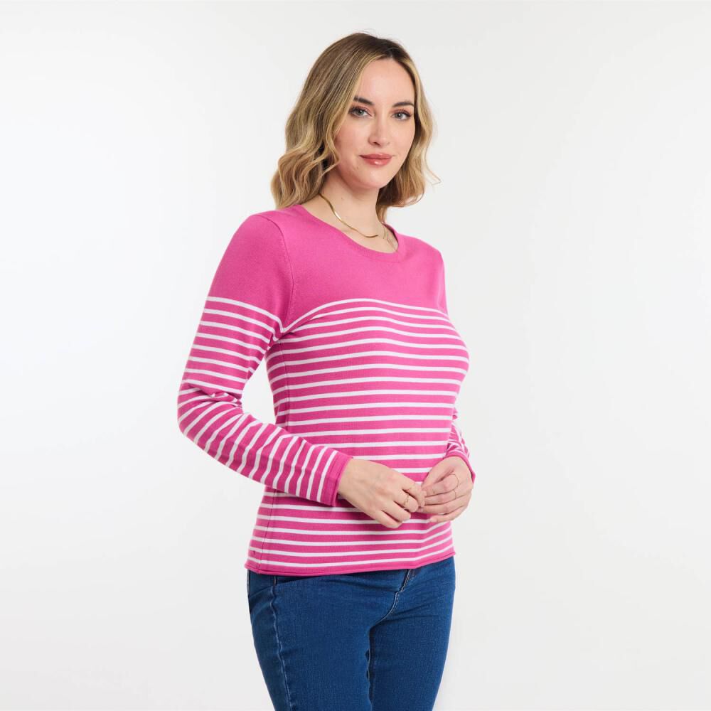 Sweater Listado Manga Larga Cuello Redondo Mujer Geeps image number 2.0