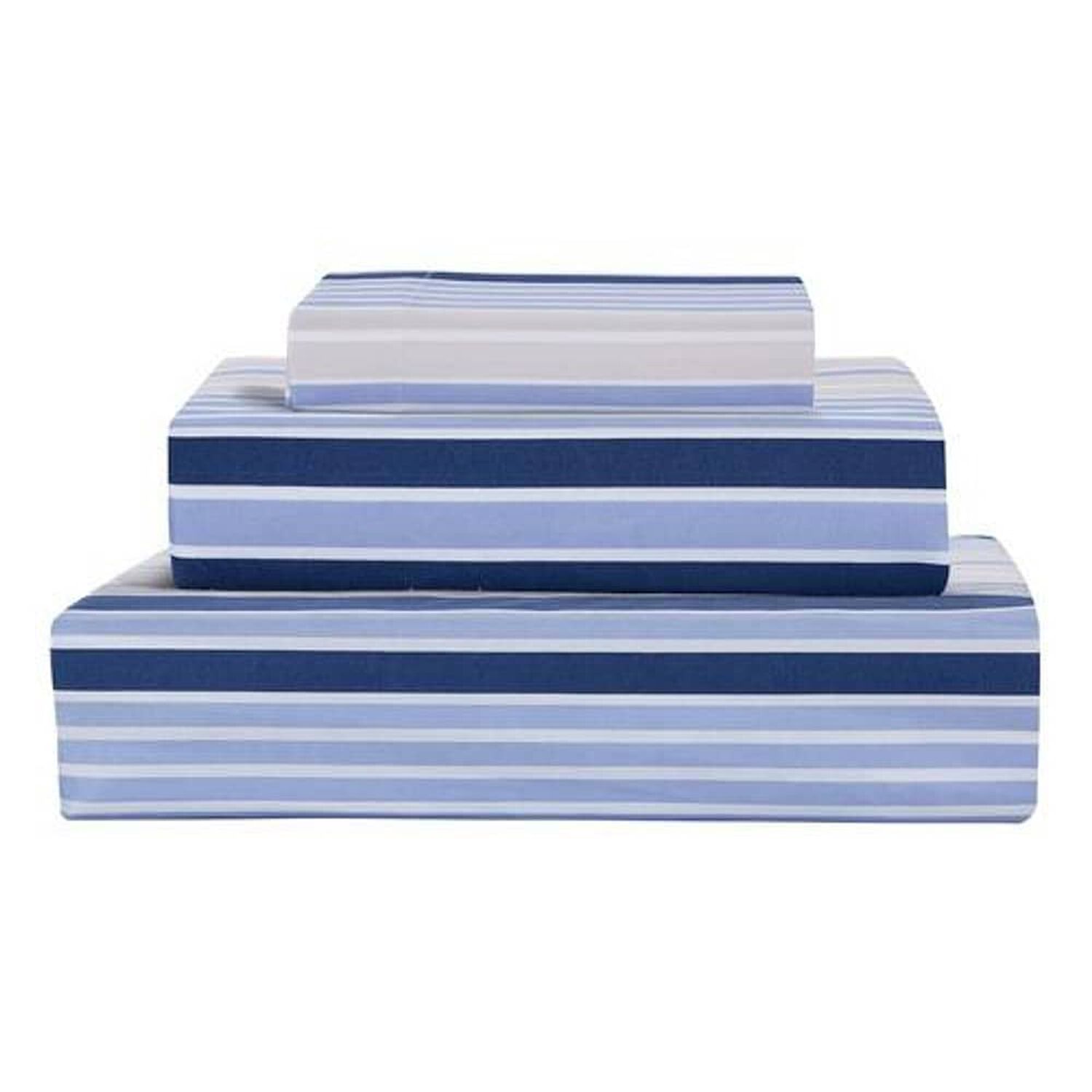 Sabana Andes Microfibra Estampada Lineas Azul 1.5 Plaza image number 2.0