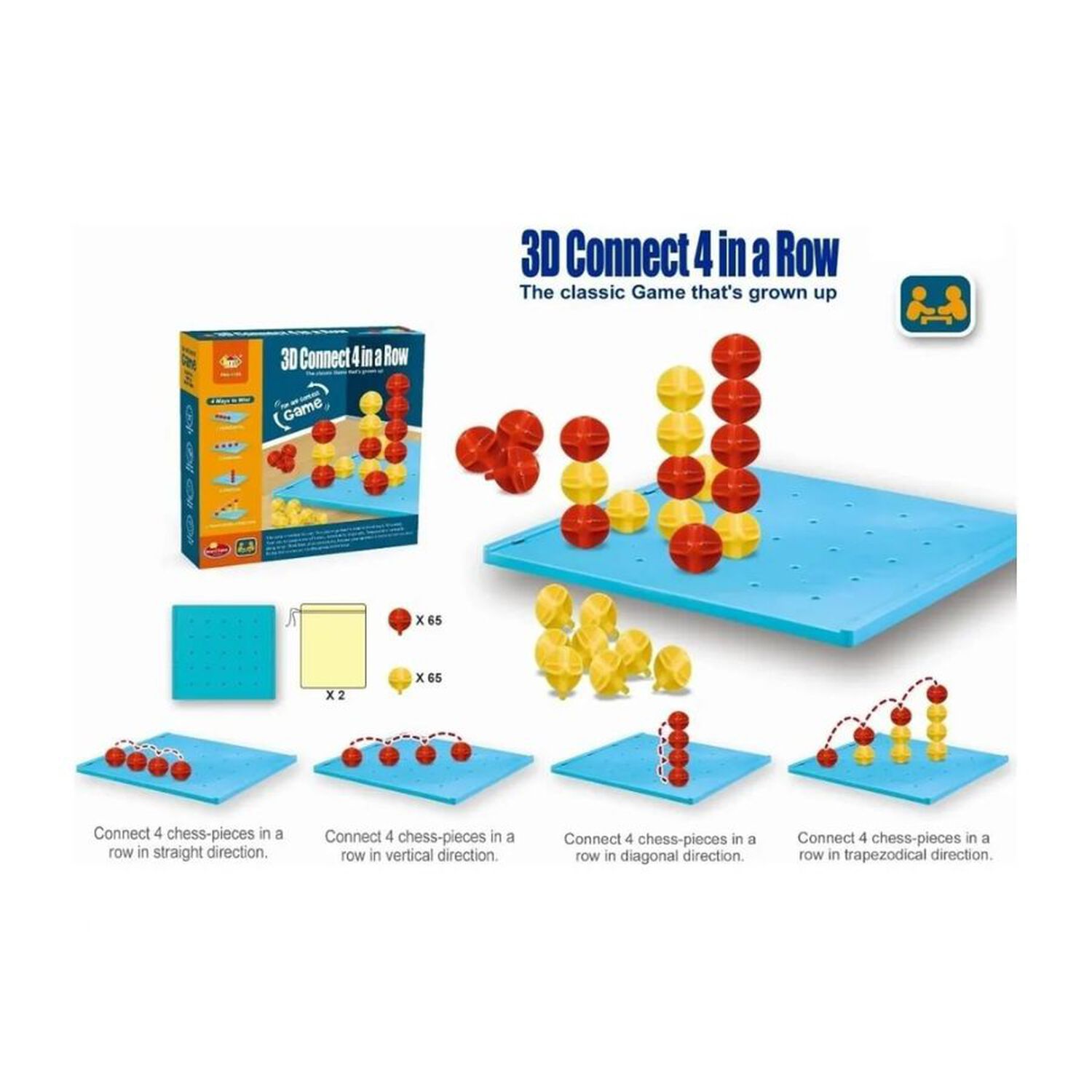 Juego De Mesa 3d Connect 4 image number 2.0