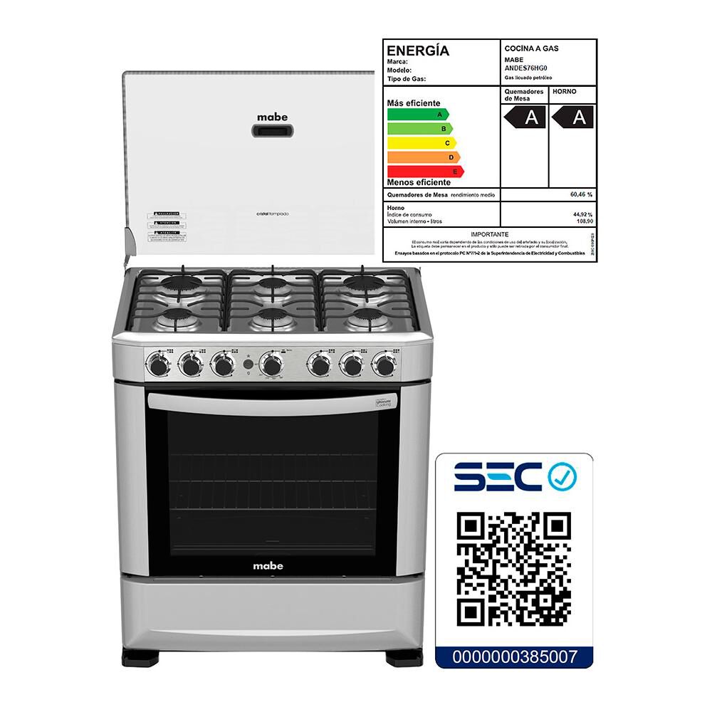 Cocina Mabe ANDES76HG0 / 6 Quemadores en Oferta | Hites.com