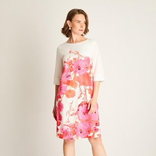 Vestido Manga 3/4 Cuello Redondo Mujer Lorenzo Di Pontti