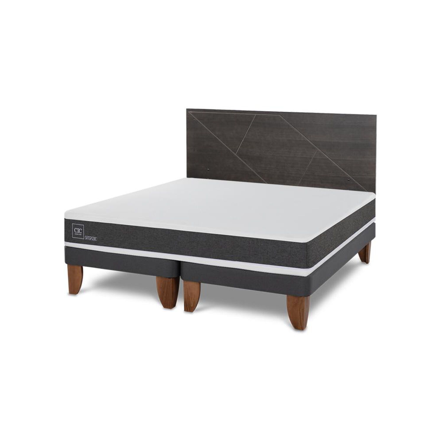 Cama Europea Cic Ortopedic / 2 Plazas / Base Dividida + Respaldo image number 2.0