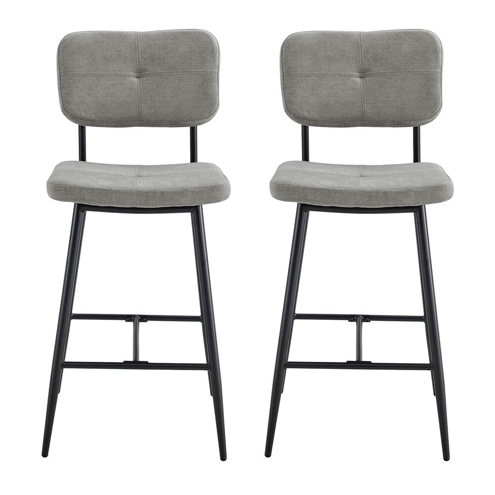 Pack 2 Pisos De Bar Con Espaldar Acolchado Gris image number 0.0