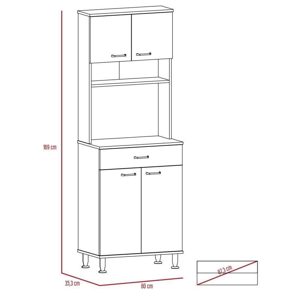 Mueble Cocina 60 + Barra De Cocina + Optimizador Kitchen - Rovere / Blanco Tuhome image number 6.0