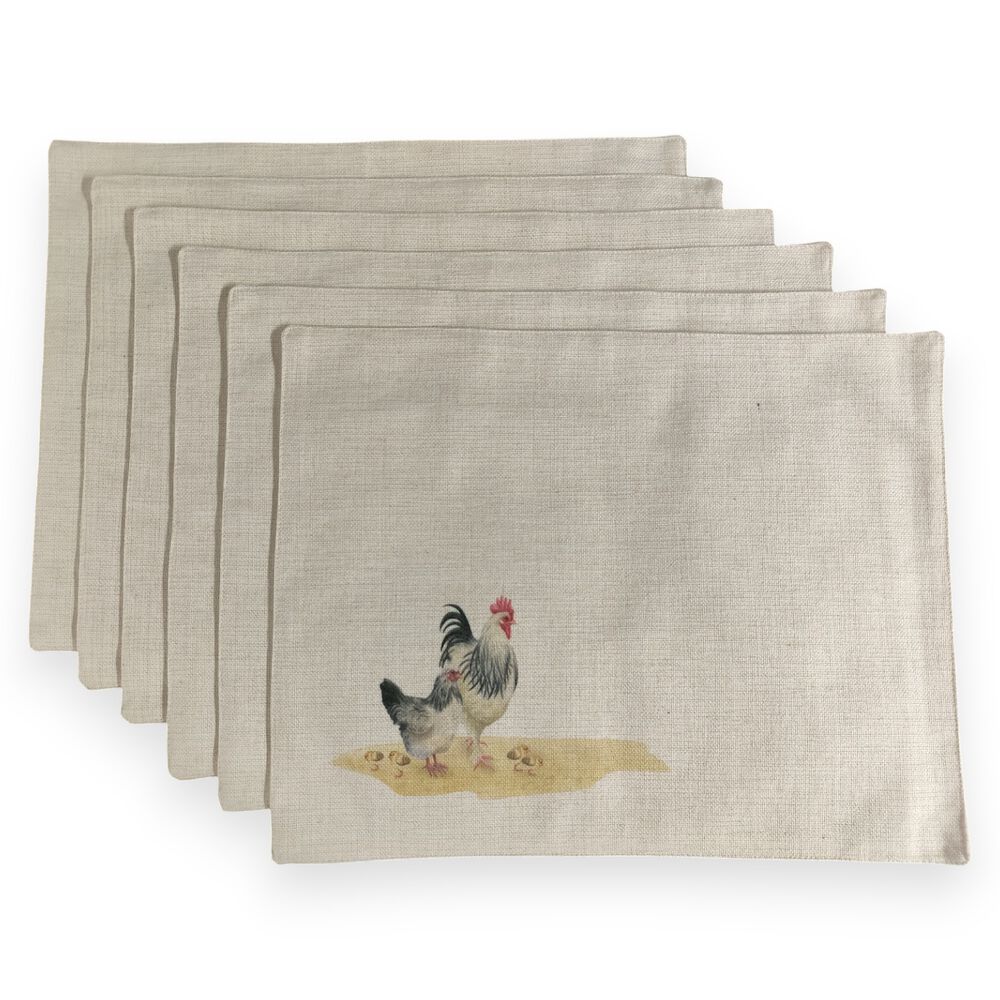 Set 6 Individuales De Lino 35x45 Repelente A Liquido-antimancha Md16 image number 1.0