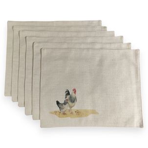 Set 6 Individuales De Lino 35x45 Repelente A Liquido-antimancha Md16