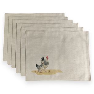 Set 6 Individuales De Lino 35x45 Repelente A Liquido-antimancha Md16
