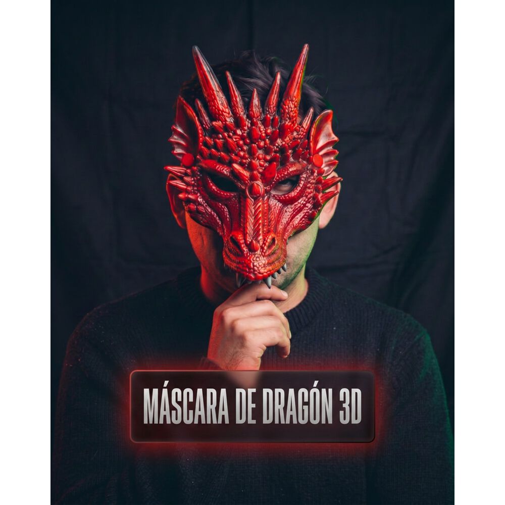 M&aacute;scara De Drag&oacute;n 3d Suave C&oacute;moda Cosplay Halloween Fiesta image number 9.0