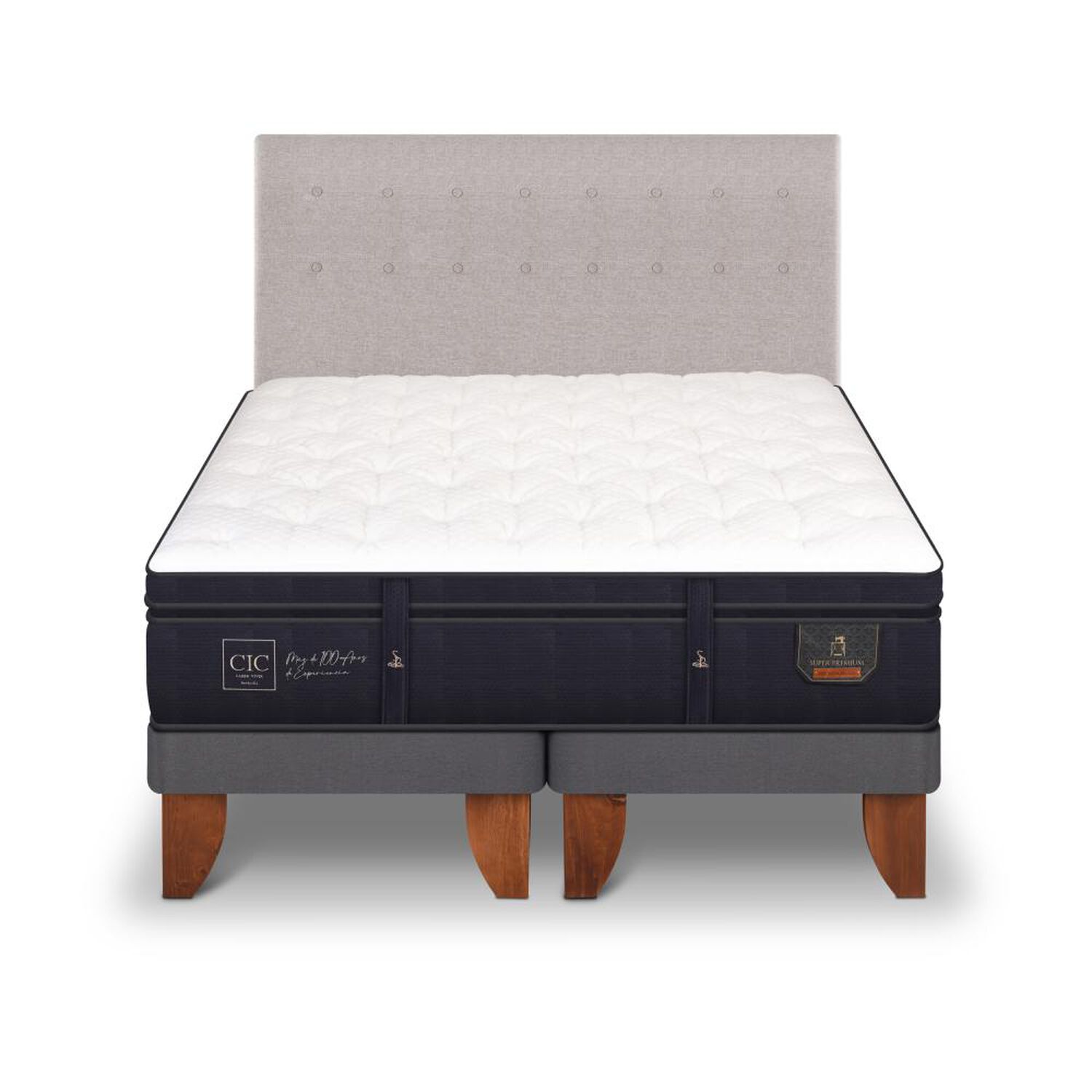Cama Europea Cic Super Premium / King / Base Dividida + Respaldo image number 0.0