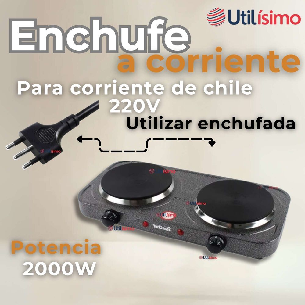 Cocina El&eacute;ctrica 2 Platos Cocinilla Port&aacute;til 2000w De Potencia image number 7.0