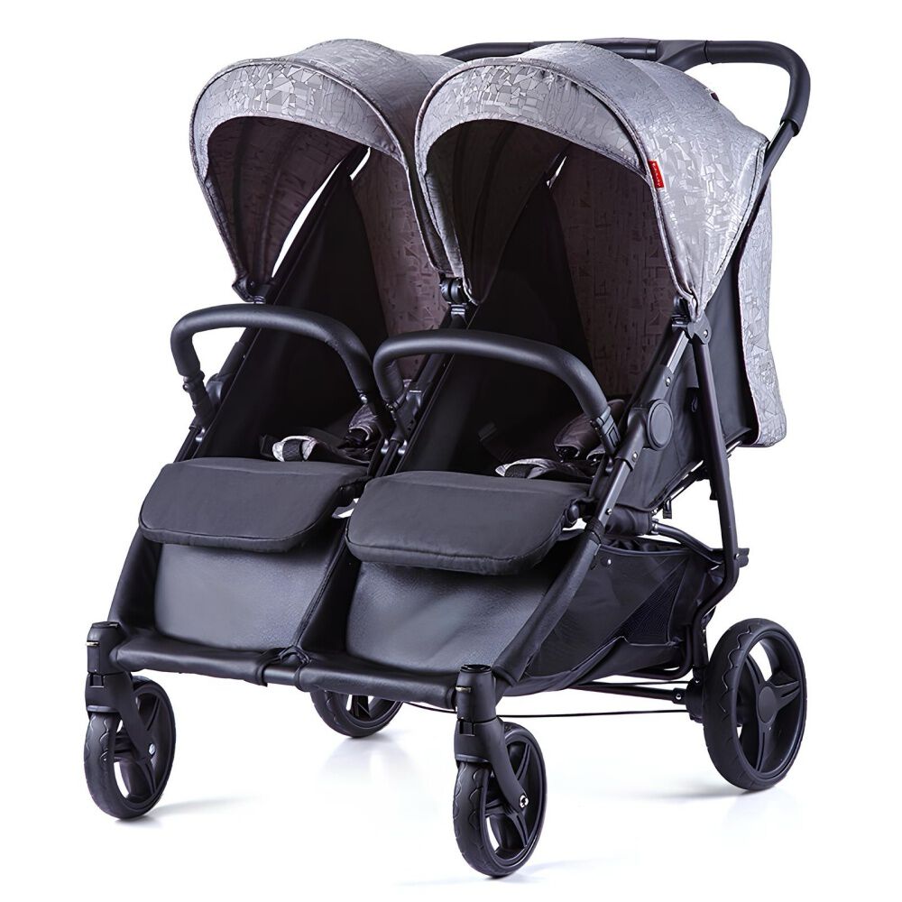 Coche Doble De Paseo Marco Aluminio Liviano Gris Lubabycas image number 8.0