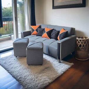 Sofa Kami Juego Con Puff Y Cojines