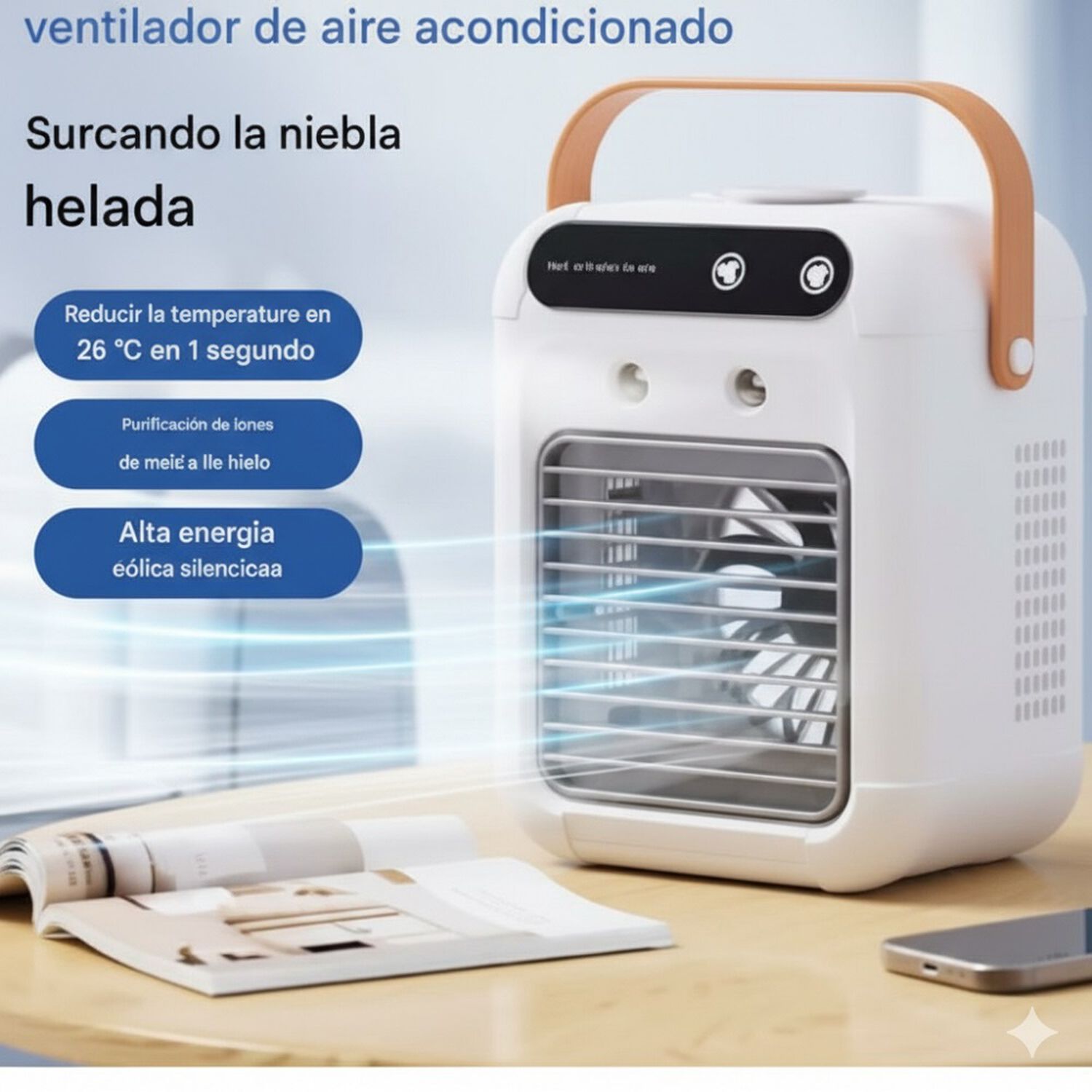 Aire Acondicionado Con Humificador Usb Portatil 3000mah image number 4.0