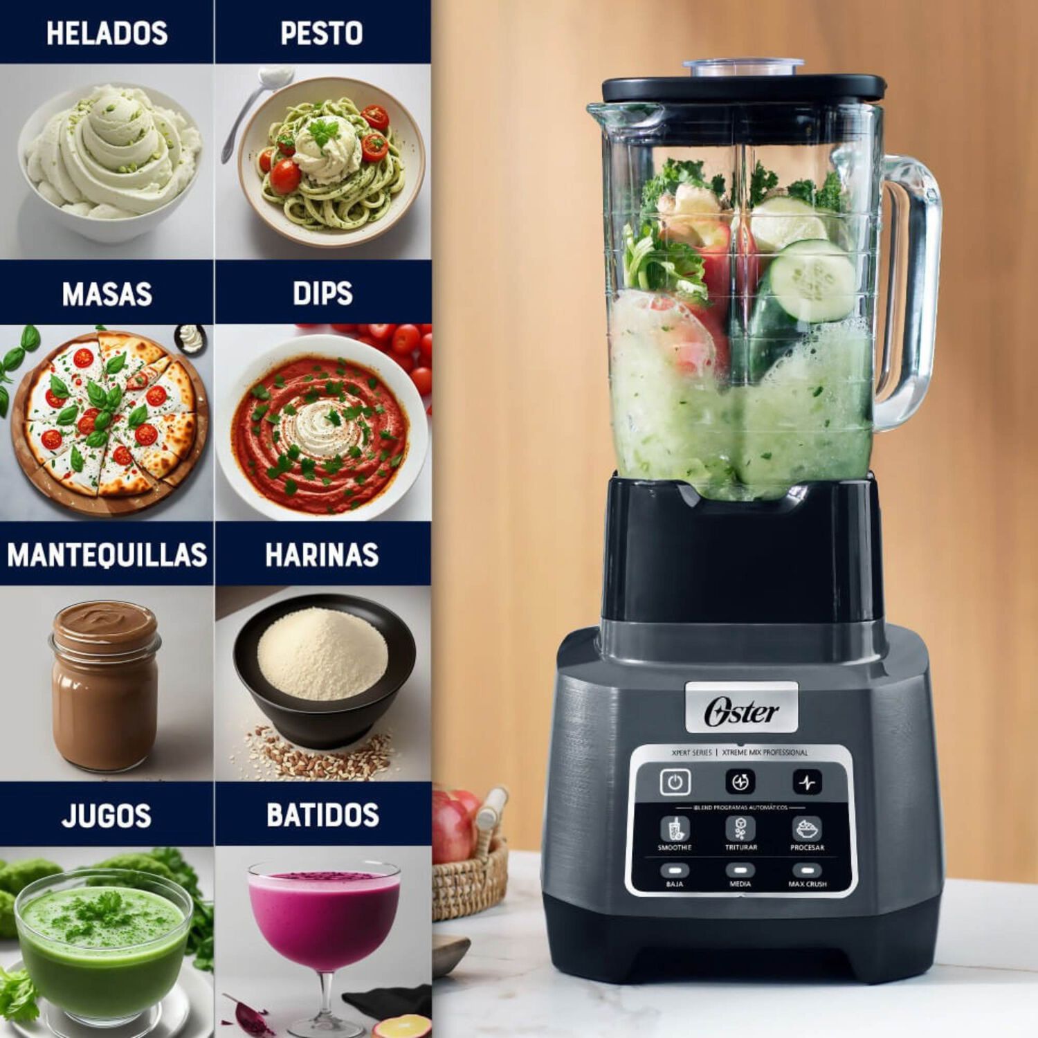 Licuadora Profesional Oster Xtreme Mix Con Iblend Y Max Crush Con Tecnolog&iacute;a Reversible, Vaso Blend-n-go Blstxpg-bgw image number 7.0