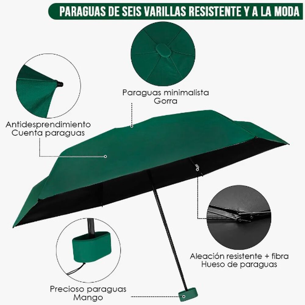 Mini Paragua Plegable Verde image number 2.0