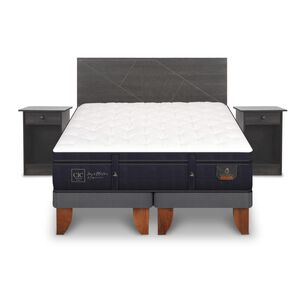 Cama Europea Cic Super Premium / King / Base Dividida + Set De Maderas