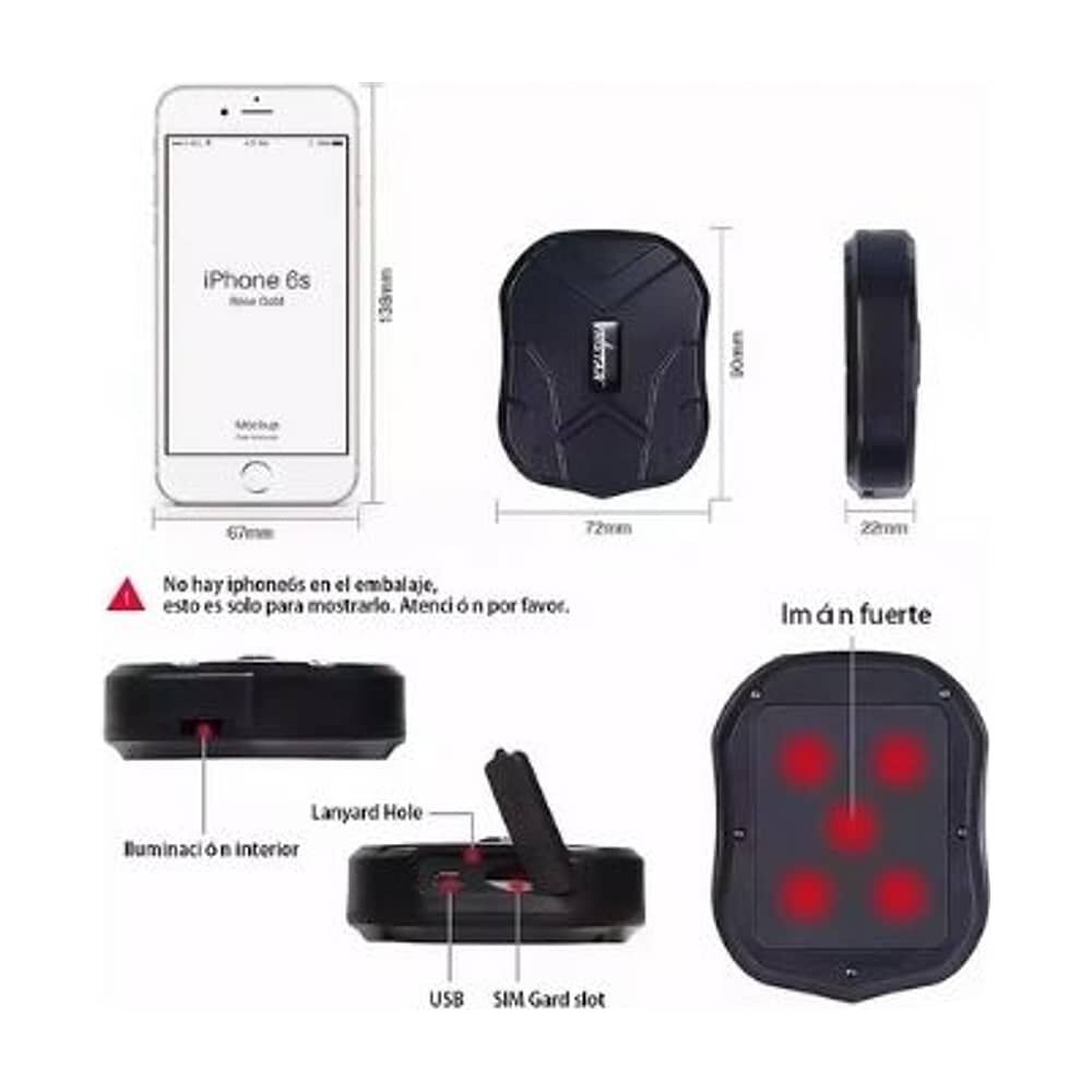Gps Tk905 4g Tracker Impermeable 5000mah Con Im&aacute;n Para Coche Color Negro image number 3.0