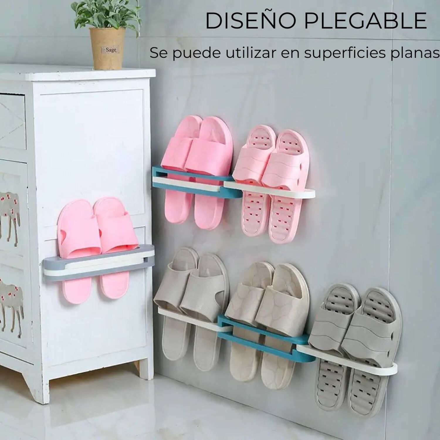 Organizador De Pared Plegable Zapatos O Toallero 3 En 1 image number 1.0