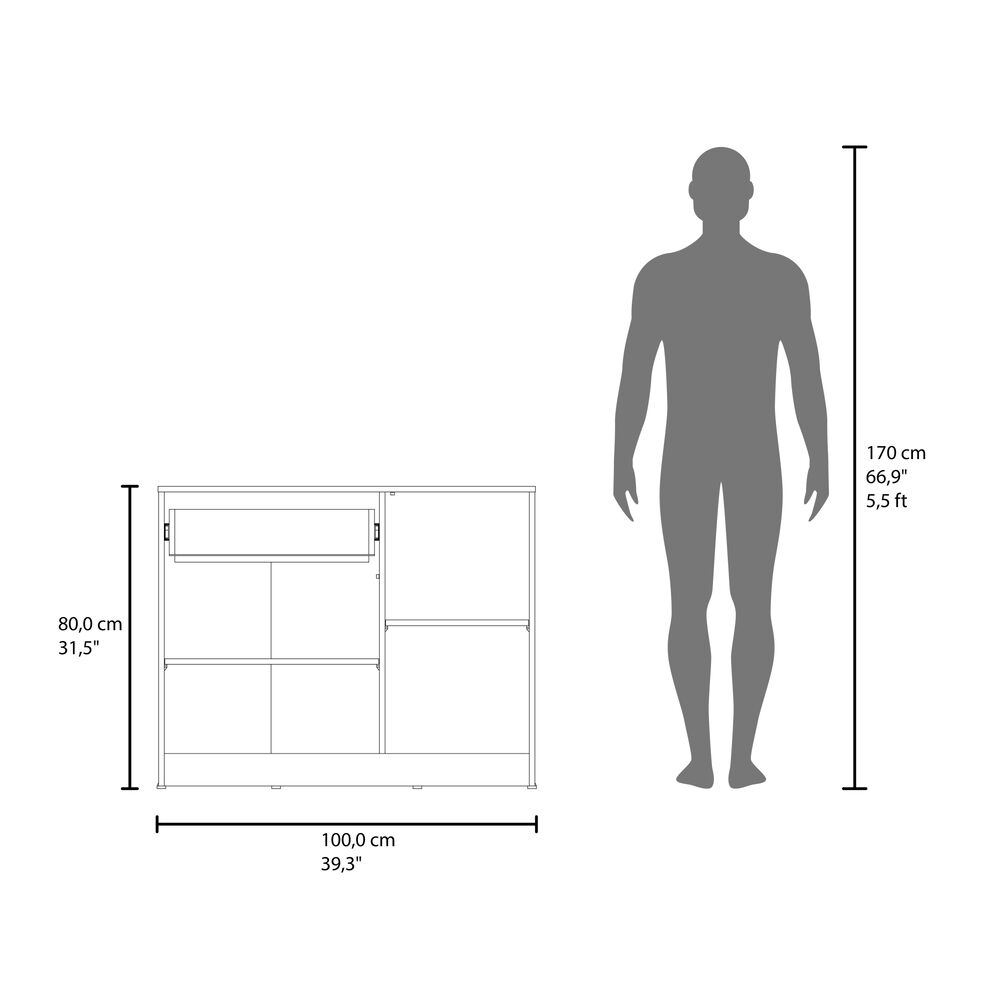 Comoda Fm Furniture 2 Puertas 80x100x30,2 Cm image number 7.0