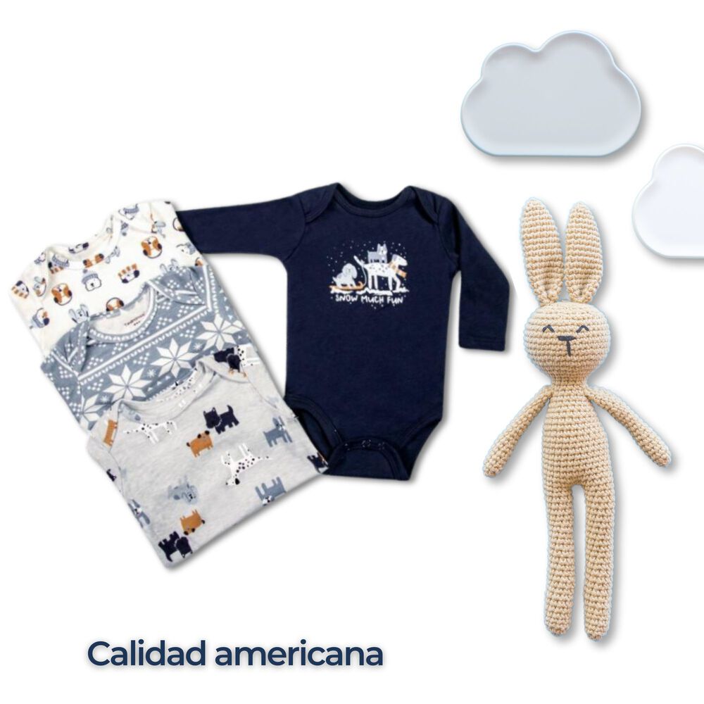 Pack 4 Bodys Ni&ntilde;o Manga Larga Tedmimak 100% Algod&oacute;n Little Adventurers image number 5.0