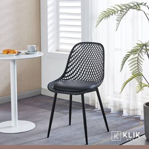 Comedor Mesa De Vidrio 120x80 + 6 Sillas Europa Negras