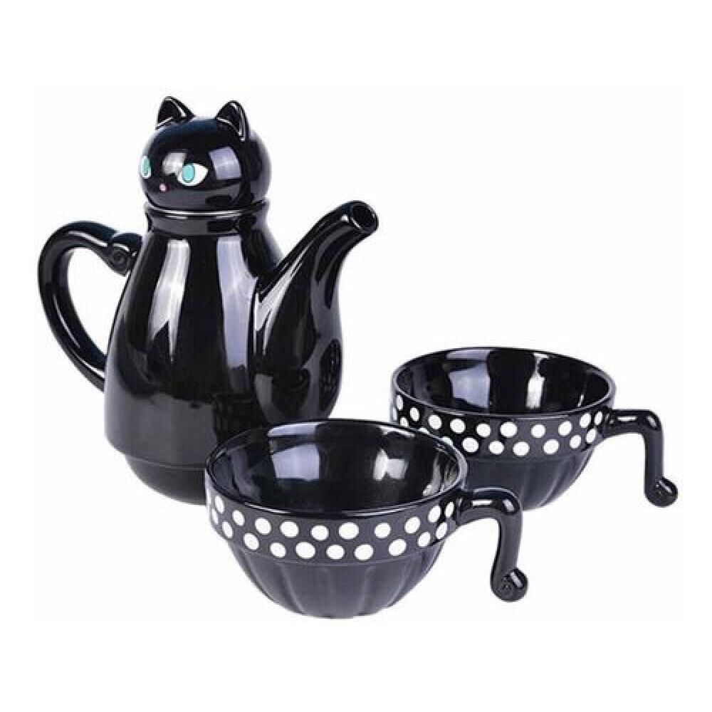 Set Cerámica Té Gatito, Tetera Con Infusor 2 Tazas Gato Cat image number 8.0