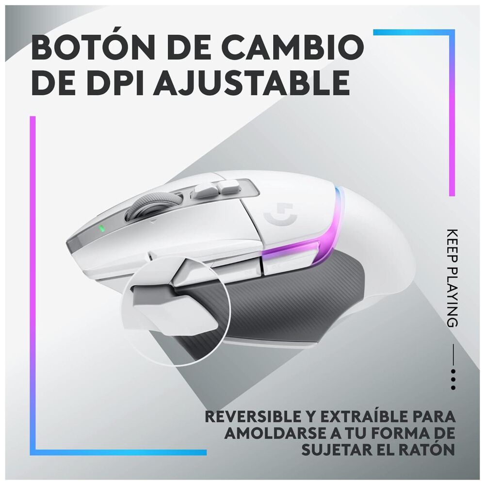 Mouse Gamer Inalambrico Usb Rgb 9b Blanco G502xplus image number 4.0
