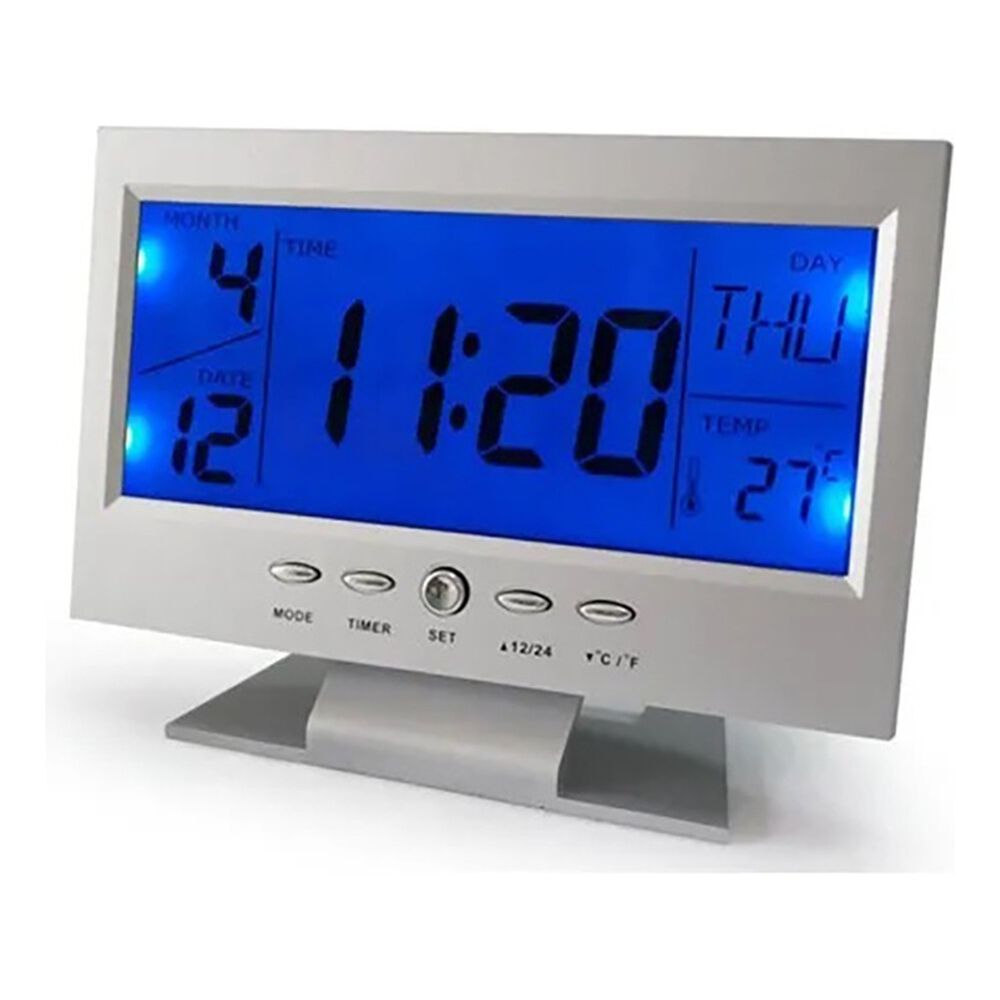 Reloj Despertador Digital Lcd Control Voz Ds-8082 image number 0.0