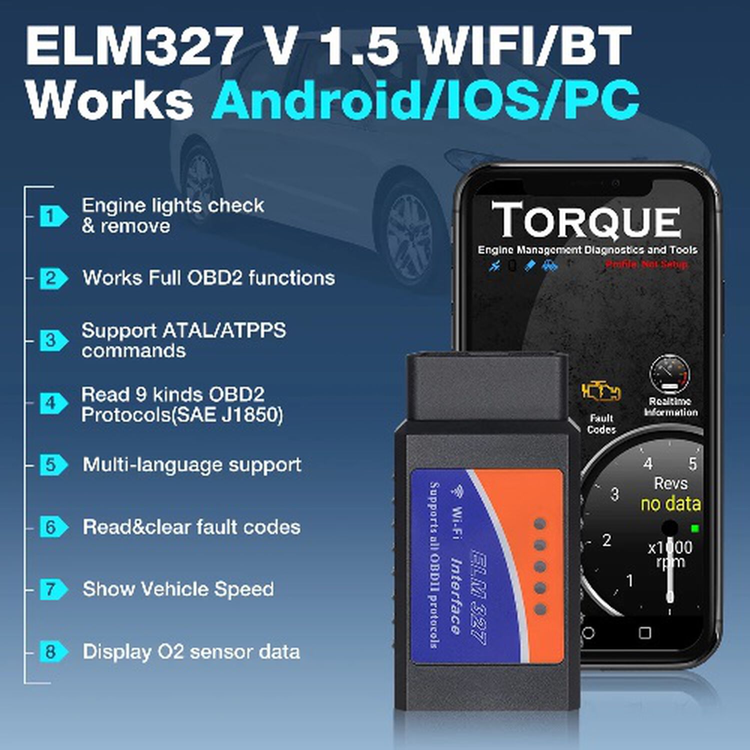 Scanner Automotriz Auto Elm327 Wifi Obd2 &Uacute;ltima Versi&oacute;n Nueva Original Para Veh&iacute;culos Multimarca image number 3.0