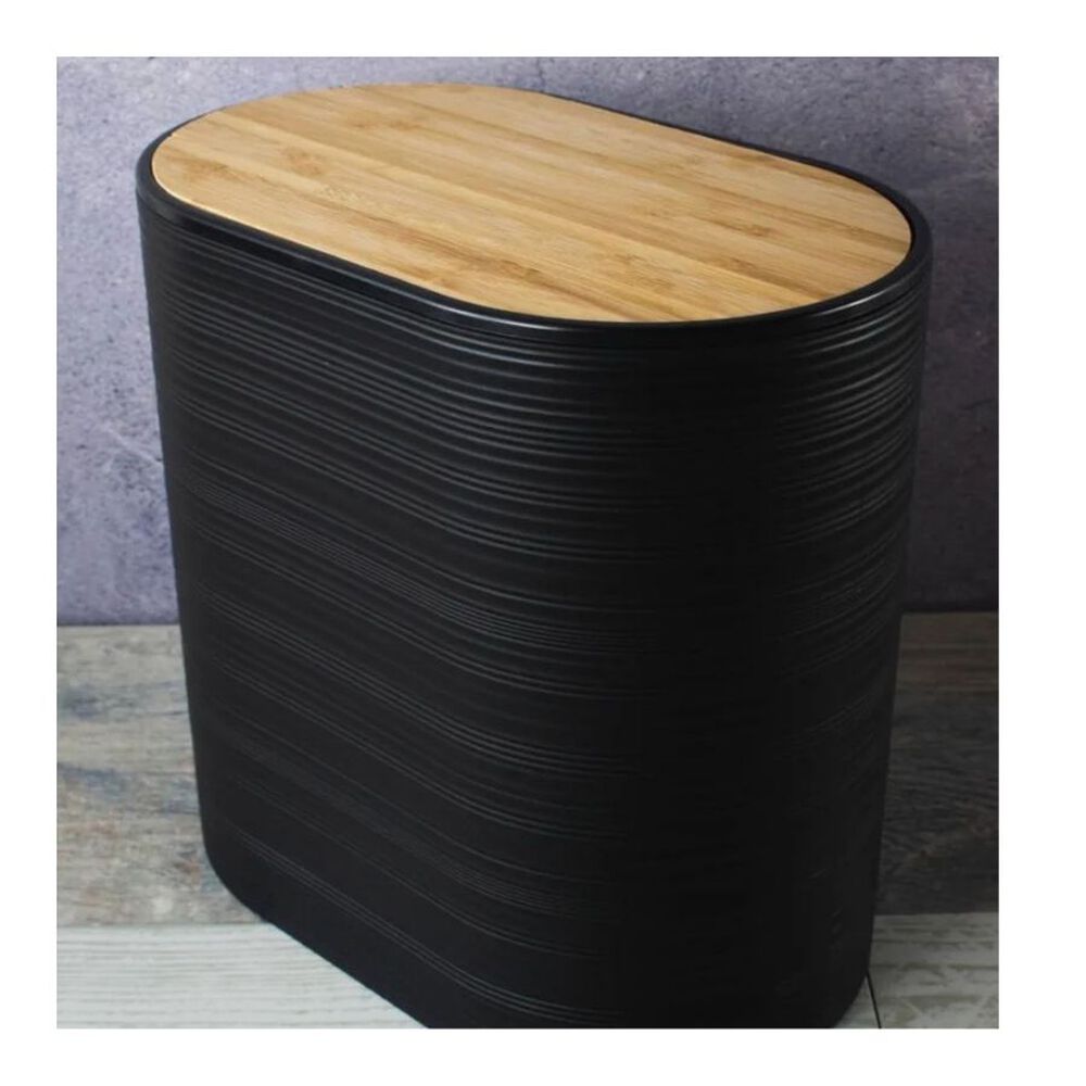 Cesto De Basura Oval Negro 24x22.5 Cm image number 3.0