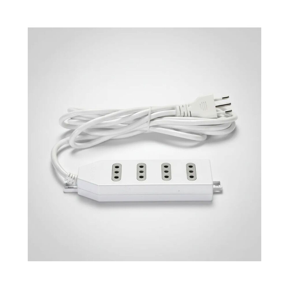 Alargador Zapatilla 4 Posiciones 3 Metros Blanco Macrotel image number 2.0