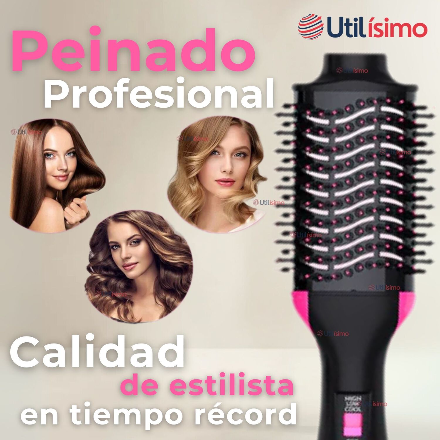 Cepillo Alisador Secador Hair Brush Pro3en1 image number 8.0