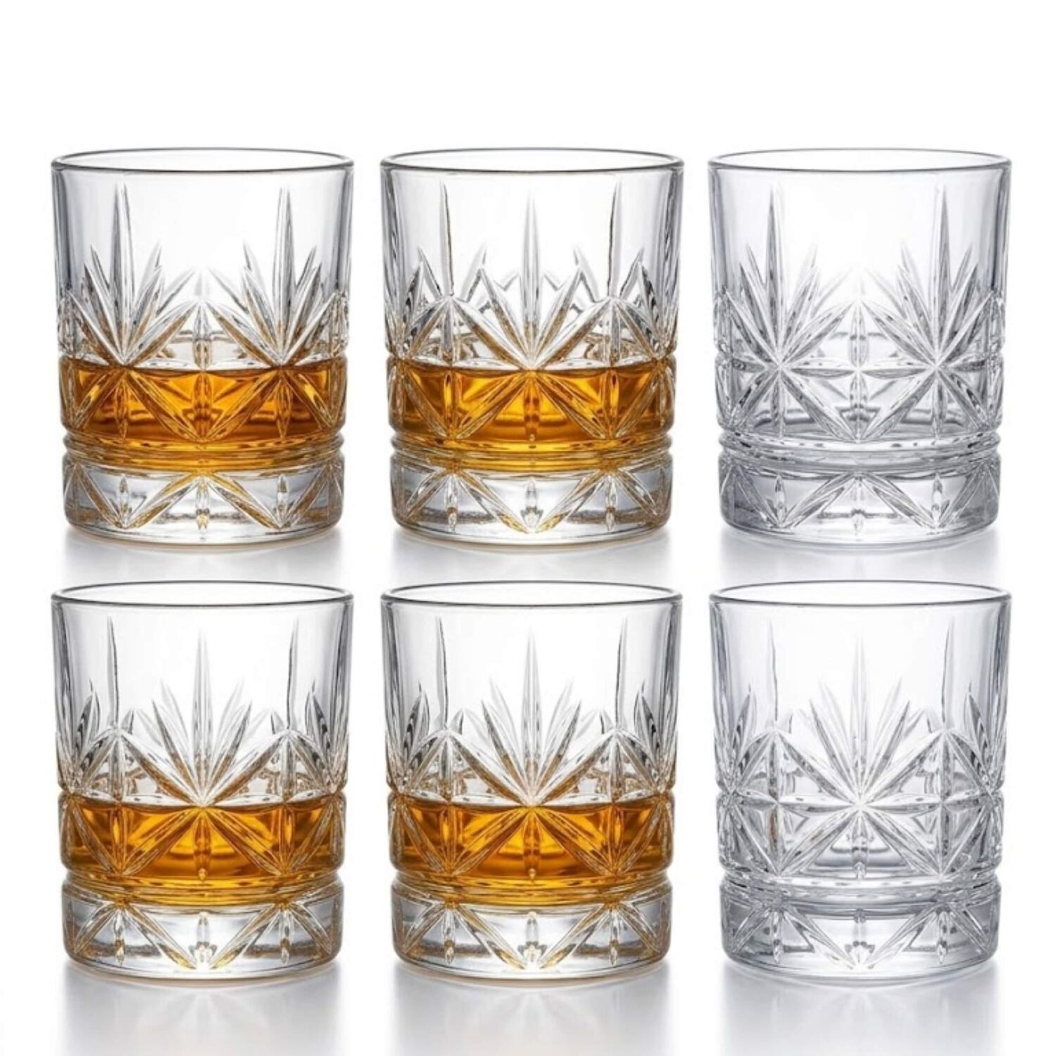 Set 6 Vasos Old Fashioned Tallados 323 Ml image number 0.0