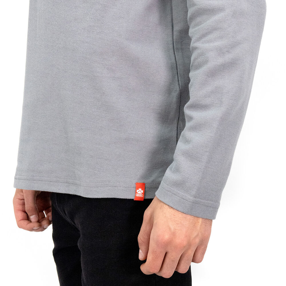 Polera Pique Quebec Manga Larga Gris Hombre image number 5.0