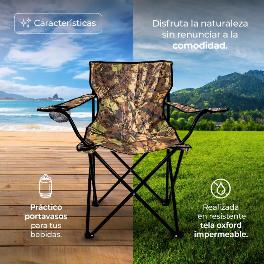 Silla Plegable Playa Exterior Camping Portatil Militar image number 1.0