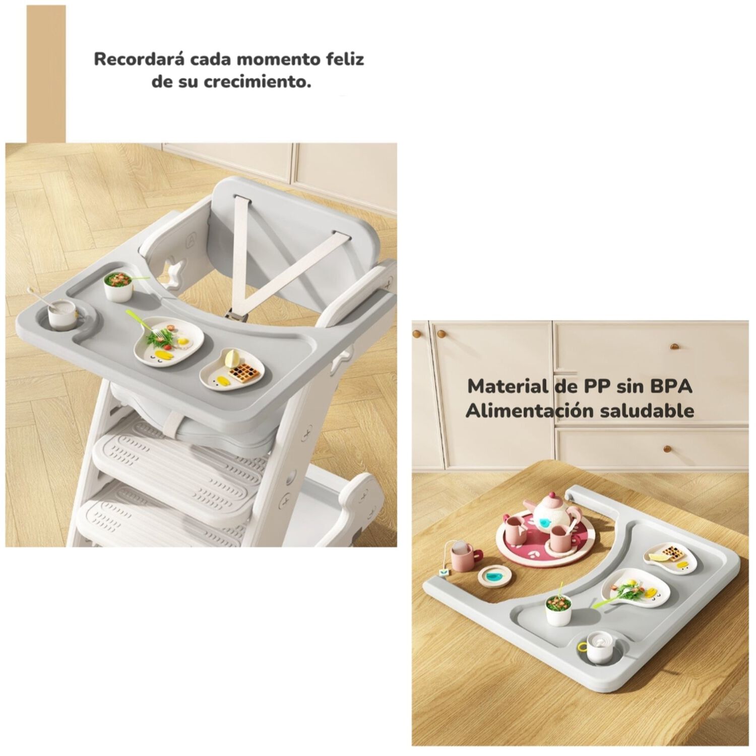 Silla De Comer Multifuncional Growth Gris Lubabycas image number 6.0