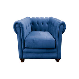 Sofa Florencia 1 Cuerpo Tela Velvet Azul Petroleo