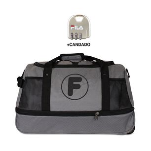 Bolso Mochila Con Ruedas Goliat Gris + Candado Fila